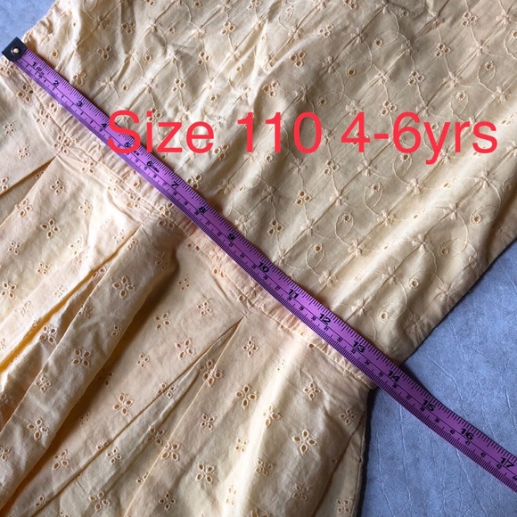 Hanna Andersson Yellow Eyelet Cotton Sundress Spring Dress Size 110cm 4-6Yrs - Picture 8 of 15